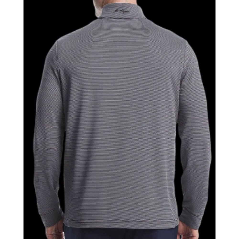 Ben Hogan Feeder Stripe Golf Mock Neck Quarter Zip SIZE M 32-34 Black NEW - Picture 4 of 7